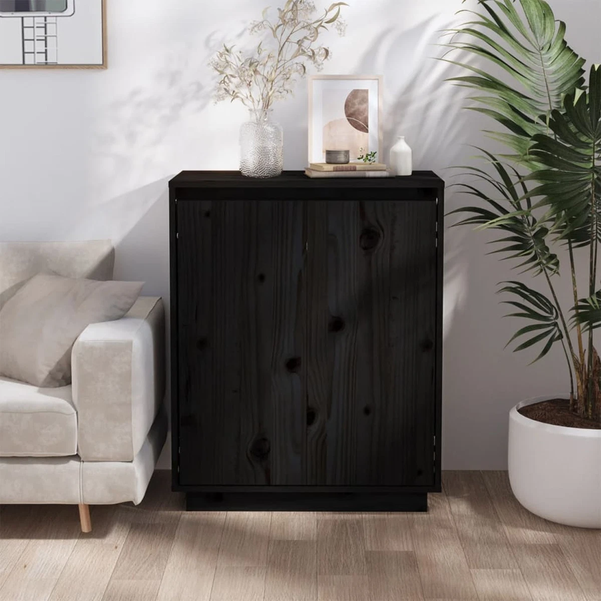 Solid Wood Pine Sideboard Buffet Home Indoor Bedroom Living Room Storage I8D7