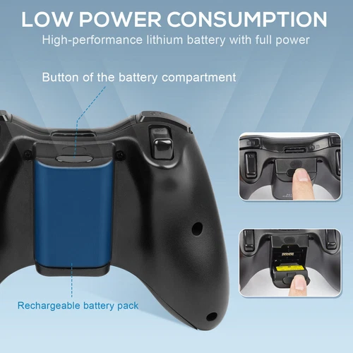 Wireless Controller For Microsoft Xbox 360/ 360Slim/ 360E for Windows 11/10/8/7 - Picture 8 of 36