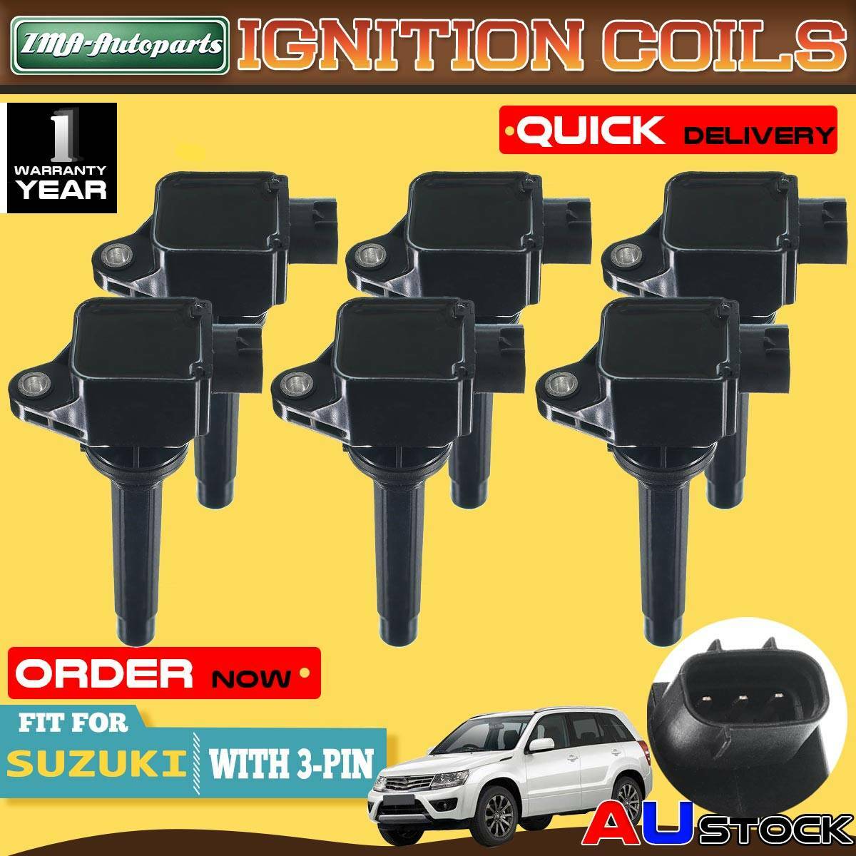 6 x Ignition Coils for Suzuki Grand Vitara JB627 V6 2005 to 2008 2.7 6 x Ignition Coils for Suzuki Grand Vitara JB627 V6 2005 to 2008 2.7