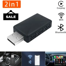 2 in 1 Android Auto Wireless Adapter & Wireless CarPlay Adapter Plug & Play Car