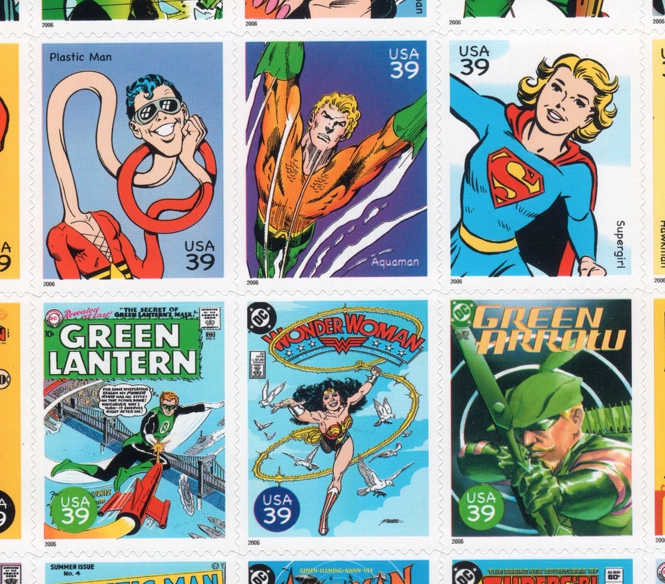 Scott #4084 DC Super Heroes (Superman, Batman) 39¢ Sheet of 20 Stamps - MNH - Image 2 of 3