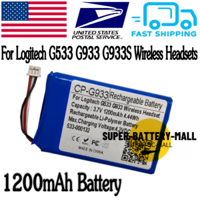 NEW 1200mAh Battery For Logitech G533 G933 G933S Wireless Headsets