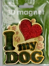 Paper House 3D Magnet I LOVE MY DOG~BNIP~Adorable!!  Quick Ship!