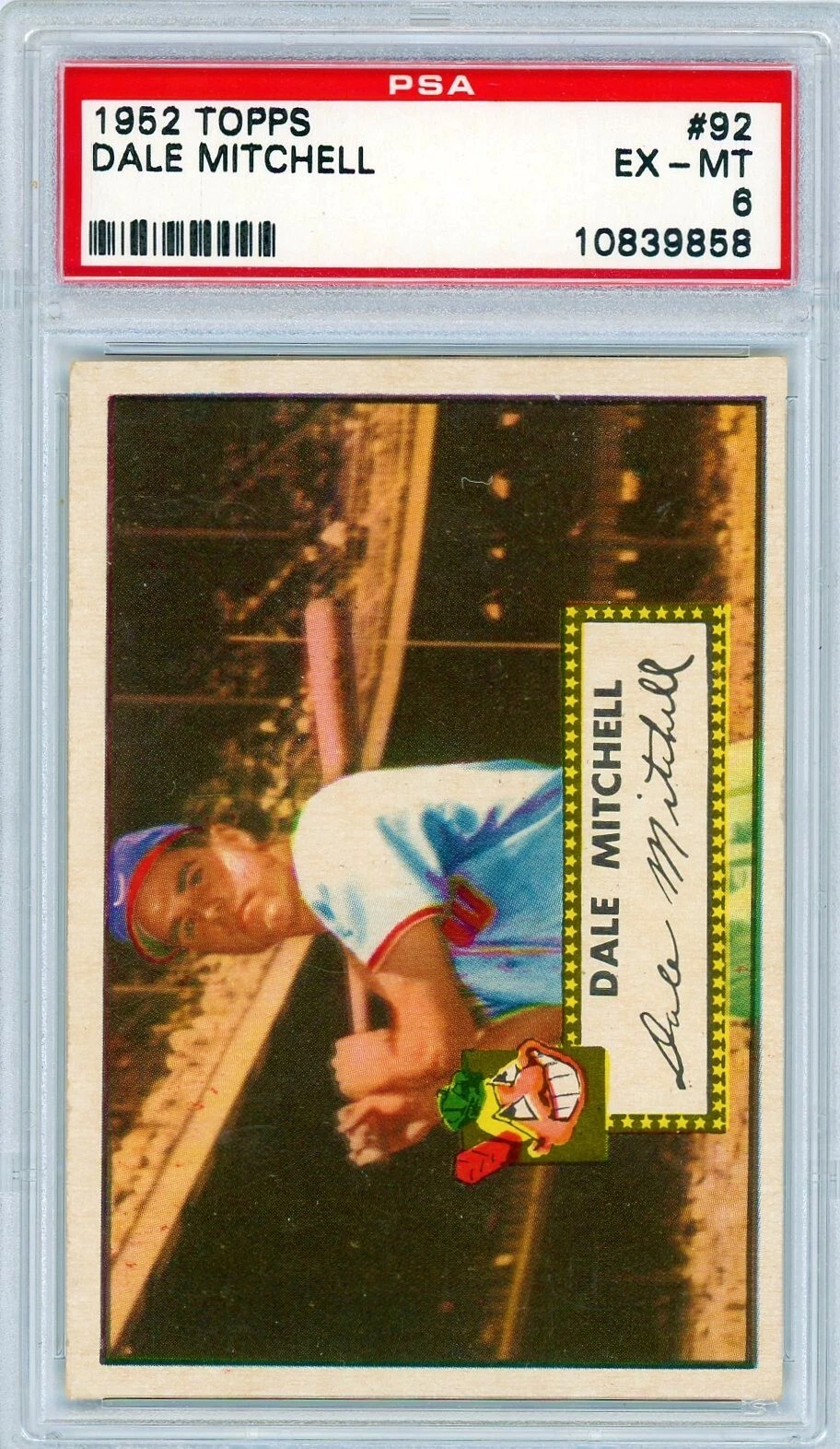 1952 Topps Dale Mitchell #92 PSA 6 P1319