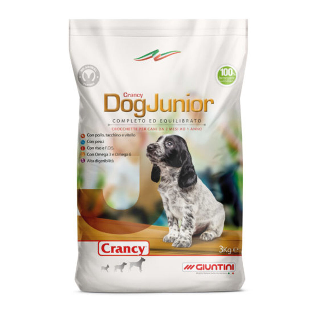 Crancy Dog Junior 10kg Mangime completo per cuccioli, da 2 mesi a 1 anno