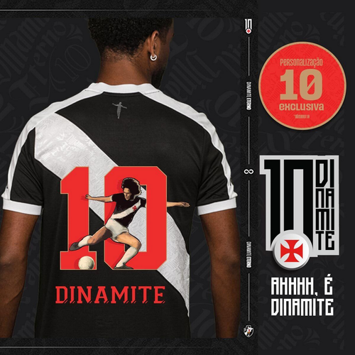 Vasco da Gama Home Soccer DINAMITE #10 Jersey Limited - 2024 2025 Kappa Brazil