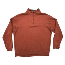 Columbia Pullover Mens XL 1/4 Zip Rust Orange Fleece Casual Outdoor Sweatshirt