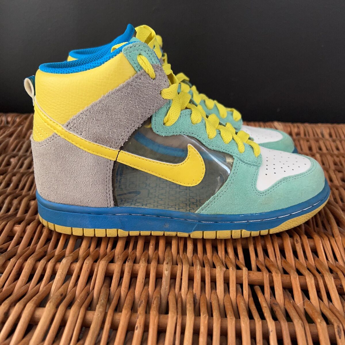 Nike Dunk High 6.0 Sneakers Mint Yellow Translucent Womens 6.5 Shoes  342257-131