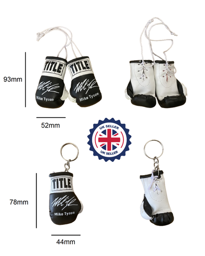 Mike Tyson Autographed Mini Boxing Gloves & Keyring Signed memorabilia Gift Set - Picture 2 of 10