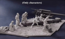1/35 WWII Soviet Artillery Crew Resin Figures Set (Only 7 Figures, No Gun)