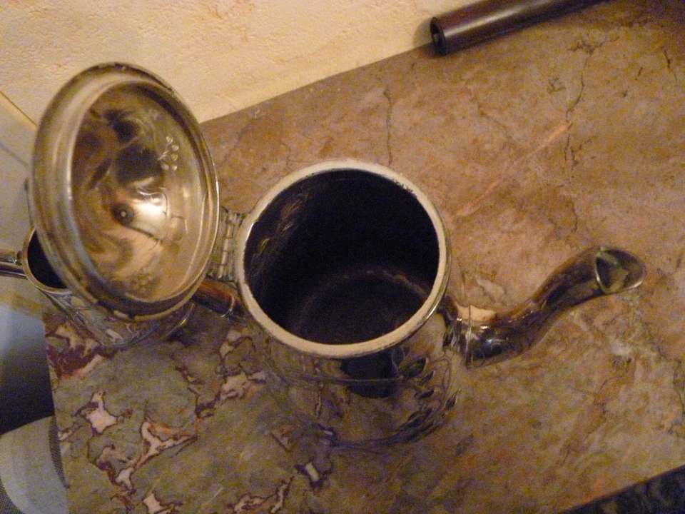 THEIERE ET POT A LAIT ART NOUVEAU METAL ARGENTE WMF AUTRUCHE - Photo 3/4