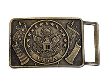 Military 'E Pluribus Unum' Eagle Metal Belt Buckle 13 Stars USA American Flag
