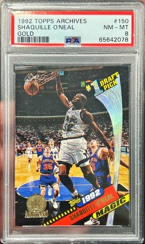 1992-93 Topps Archives Shaquille O'Neal Rookie GOLD Card #150 PSA 8 NM-MT RC