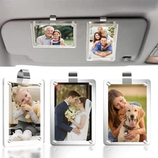 2Pcs Car Picture Frame Magnetic Visor Clip Photo Holder for  Personalize Photo