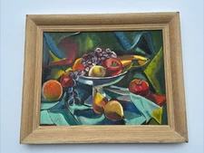 MID CENTURY PAINTING FRUIT STILL LIFE MODERNISM ABSTRACT CUBISM EXPRESSIONISM