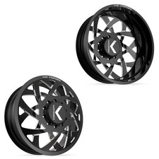 22x8.25 KG1 Forged KD008 Orbital Black GM/DODGE DUALLY Wheels 8x6.5 Set of 6