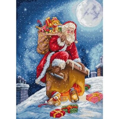 Letistitch Kreuzstich Stickpackung ''Weihnachtsmanns geheimer Halt'', Zählmuster,