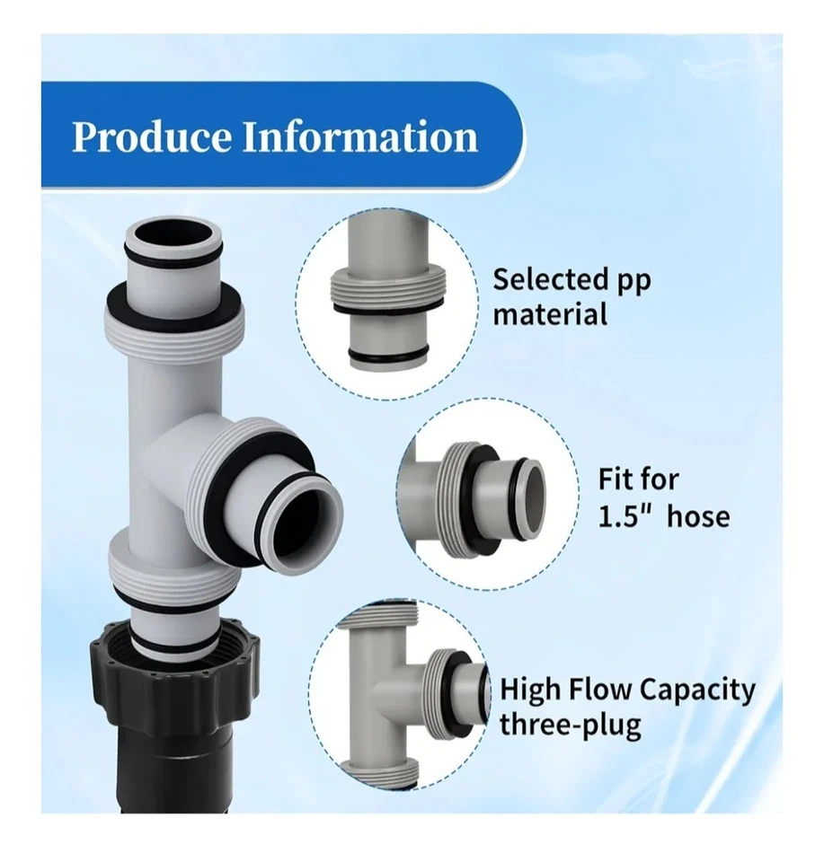 AOIT 1.5" to 1.5" T Joint 29060E Pool Pump Hoses Compatible with In Tex Cole Man - Image 4 of 4
