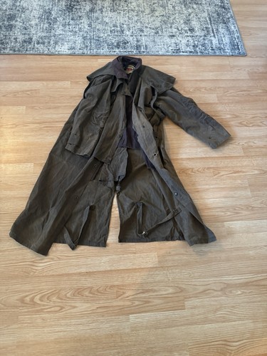 The Australian Outback Collection Vintage Brown Denim Duster Trench Coat Large