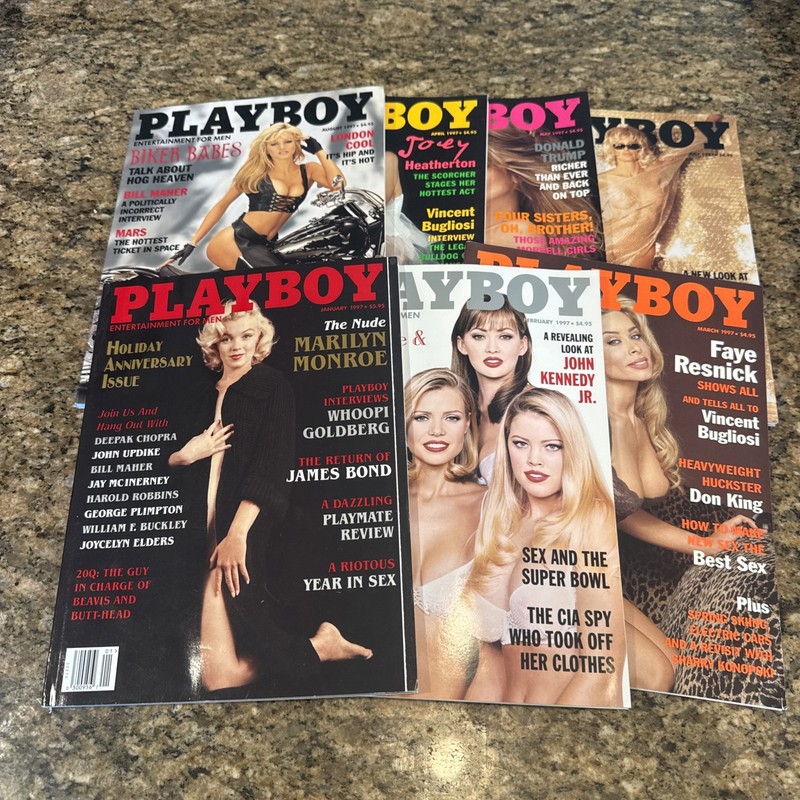 Vintage 1997 Playboy Magazine Lot Of 7 Pam Anderson Marylin Monroe