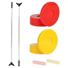 Champion Sports Blacktop Shuffleboard Game Set Red & Yellow Discs