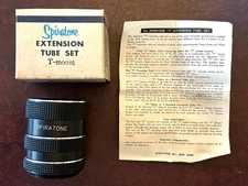 Vintage Spiratone T Mount 3 Piece Extension Tube Set Japan