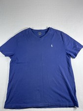Polo Ralph Lauren Men's Medium Blue V-Neck T-Shirt Classic Fit Pony Logo M