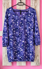 Cecil Damen Tunika Bluse lila Blumenmuster V-...