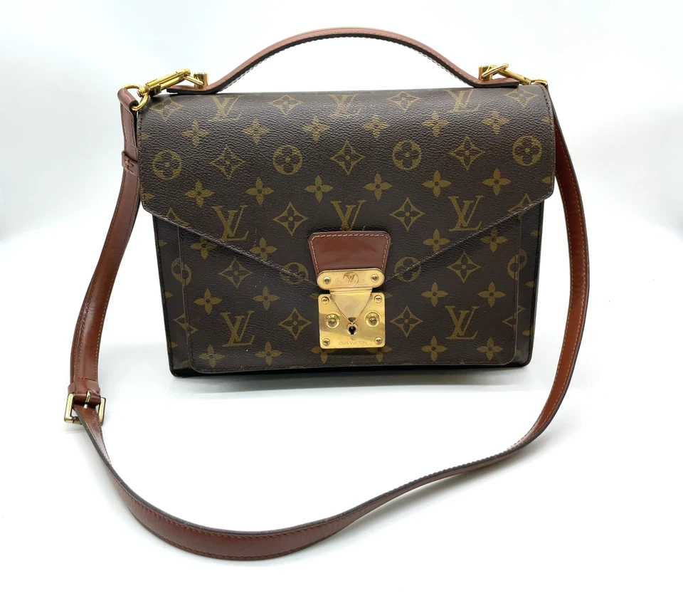 Auténtico bolso de mano Louis Vuitton monograma Monceau 28 M51185 2 vías con bolsa antipolvo NS120082 Foto 2 de 4