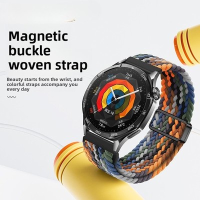 Double Magnetic Sliding Buckle Nylon Woven Watch Strap Fashionable Sports Band