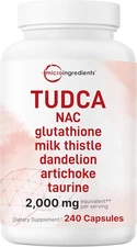 TUDCA 2,000mg Bile Salts Liver Support Supplement, 240 Capsules | Powerful 7-...