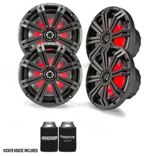 Kicker 8" Charcoal Marine LED Speakers - 2-Pairs of OEM replacement speakers