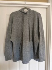 Oysho Sport Grey Marl Knit Hoodie Jumper Size M