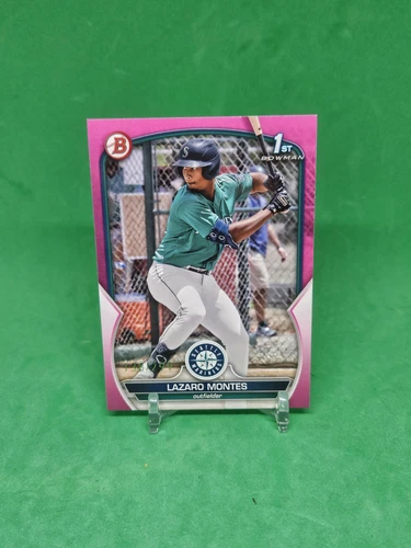 2023 Bowman Lazaro Montes 1st Bowman Fuchsia Paper /299 #BP-58 Seattle Mariners