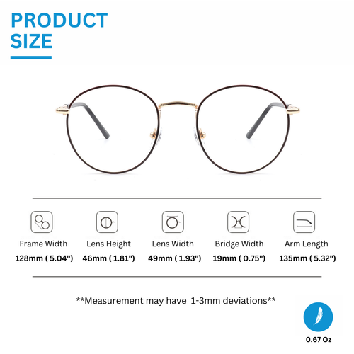 Anti Glare Blue Light Blocking Filter Computer Glasses Retro Metal Round Style - 第 15/20 張圖片