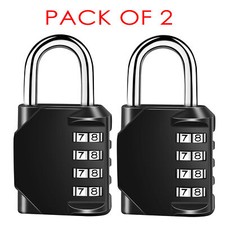 2x 4 Digit Combination Lock Padlock Weatherproof Heavy Duty Locker Gym Travel
