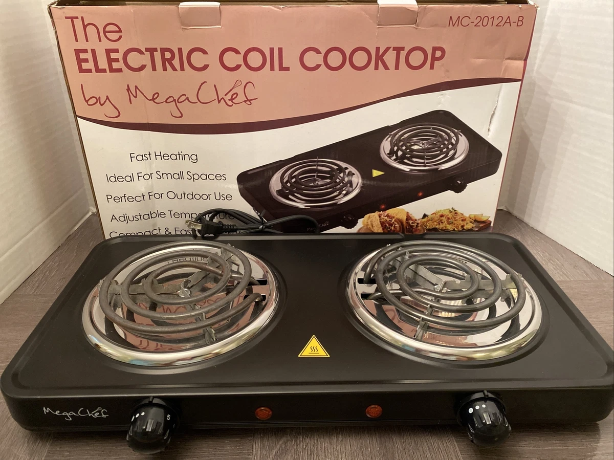 MegaChef Electric Easily Portable Ultra Lightweight Dual Coil Burner Cooktop  Bu | eBay
