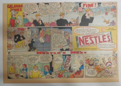Nestle's Chocolate Bars Ad: Adventures of Galahad Jones!  1930's 11 x 15 inches