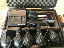 HME Clear-Com Football Coach Intercom System 3 Beltpacks 5 Headsets Charger Case