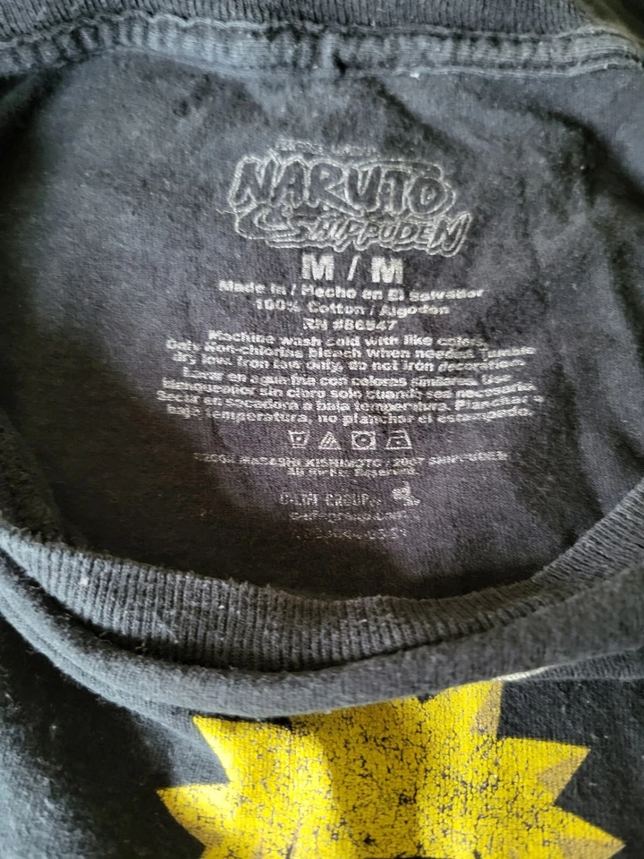 (#2) Camisa Naruto Youth Boys Anime Negra Gráfica Talla Juvenil Mediana Negra Foto 4 de 4