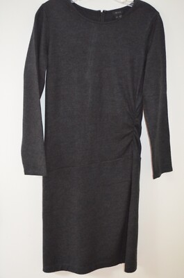 theory ruched sheath dress $315 Theory Shaylee Tailor Wool Sleeveless Ruched Sheath Short Dress Black  6/ 8