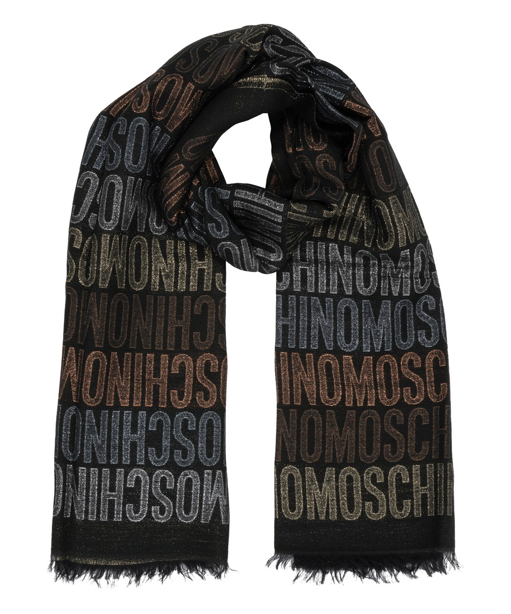 Moschino scarf women 30681M2324016 Multicolor Black wool shawl