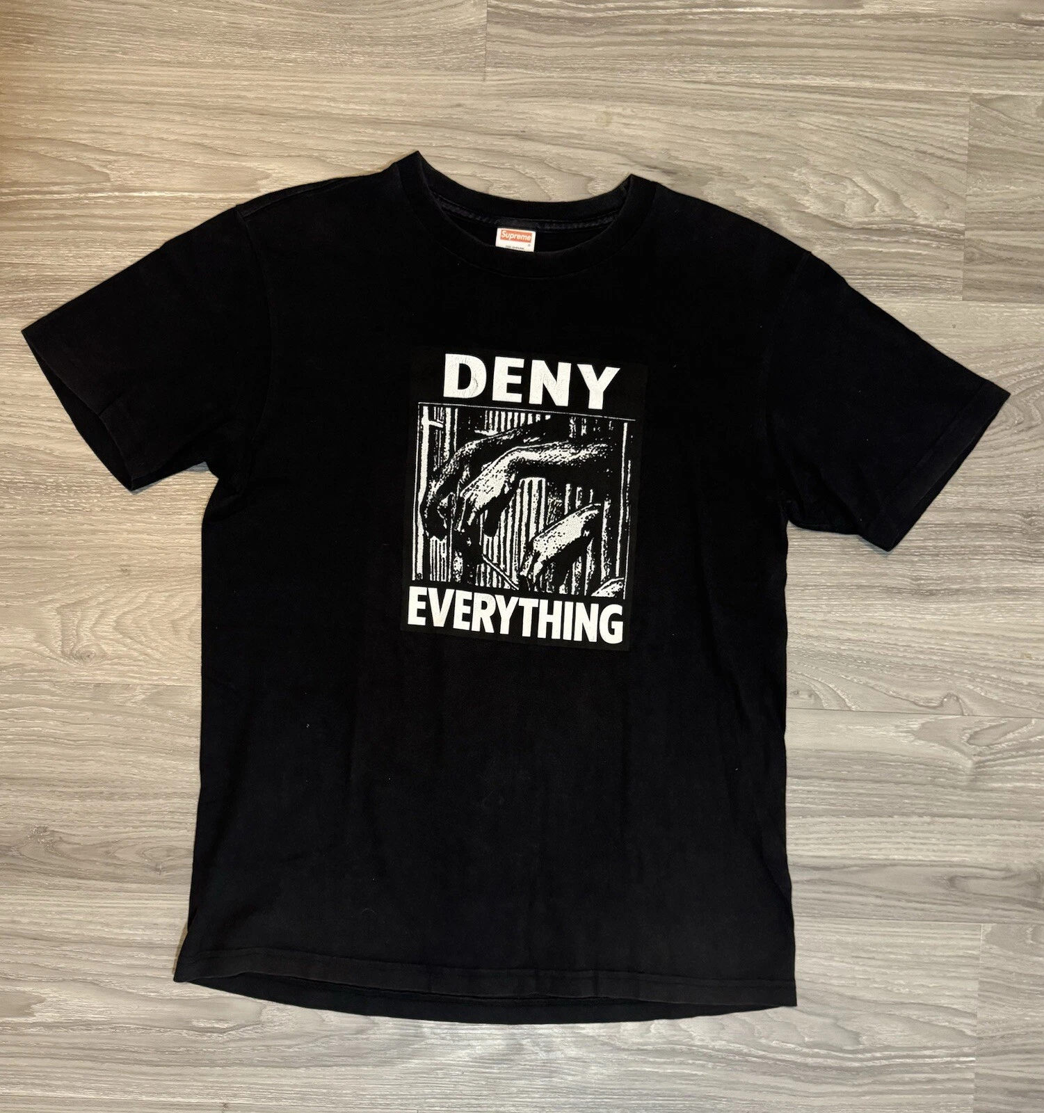 T shirt noir SS07 Supreme Deny Everything occasion taille L streetwear
