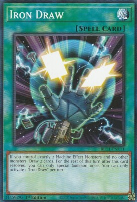 A1394 YUGIOH SPELL CARD IRON DRAW BLC1-EN111
