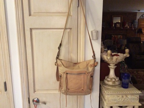 Tan Corduroy Messenger Crossbody Bag 