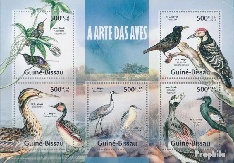 Timbres Guinée-bissau 2013 Mi 6670-6674 Feuille miniature (complète. édition) ne - Photo 1/1