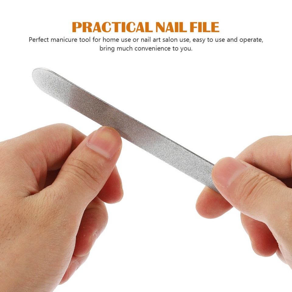 8 Pcs Stainless Steel Nail Files Care Tools Art for Natural Nails Shaping Metal eBay