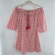 Souvenir Red & White Striped Mini Dress Cover Up Valentine's Women's Size Medium