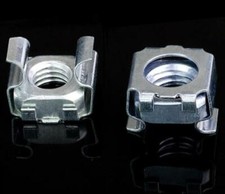 25Pcs Metric Steel M6 Retainer Cage Clip On Square Nuts