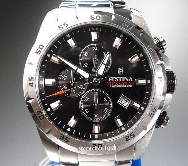 Festina * Herren Armbanduhr * Timeless Chronograph * Stahl * F20463/4-image